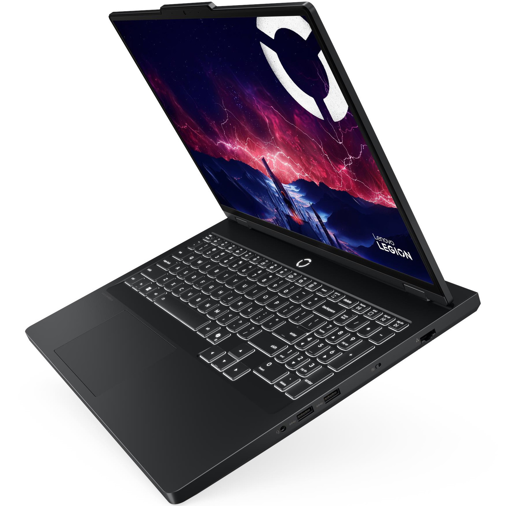 Laptop Gaming Lenovo Legion Pro 5 16ADR10 cu procesor AMD Ryzen™ 7 8745HX pana la 5.1GHz, 16" WQXGA, OLED, 165Hz, 24GB DDR5, 1TB SSD, NVIDIA GeForce RTX™ 5060 8GB GDDR7, No OS, Eclipse Black, 3Y on-site Premium Care