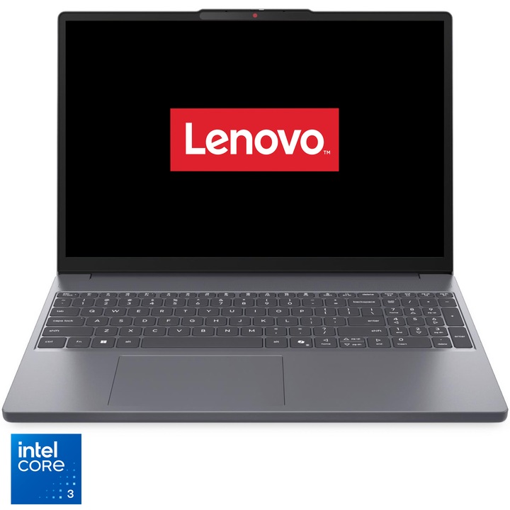 Laptop Lenovo IdeaPad Slim 3 15IWC11 cu procesor Intel Core™ 3 304 pana la 4.3GHz, 15.3" WUXGA, IPS, 8GB DDR5, 256GB SSD, Intel® Graphics, No OS, Luna Grey, 3y Courier or Carry-in