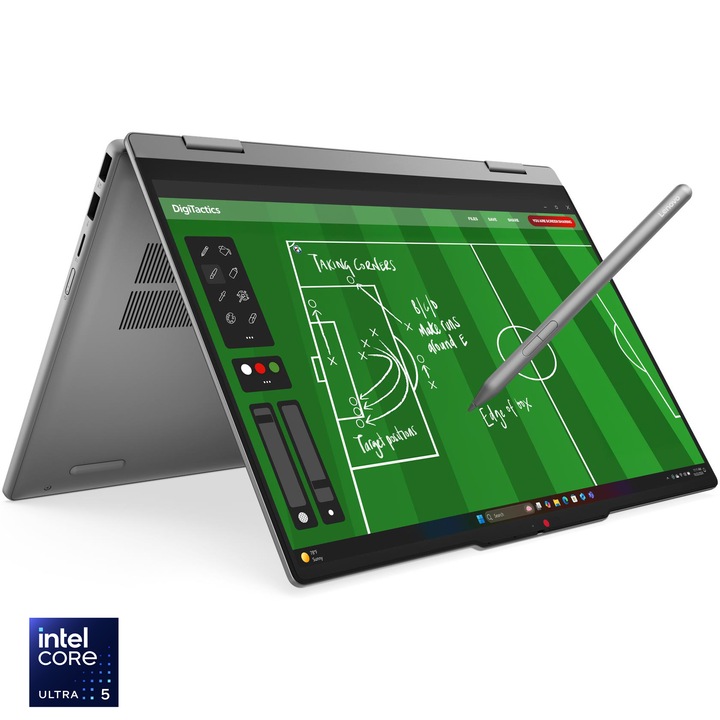 Laptop Lenovo IdeaPad 5 2-in-1 14IPH11 cu procesor Intel Core™ Ultra 5 322 pana la 4.4GHz, 14" WUXGA, IPS, Touch, 16GB DDR5, 512GB SSD, Intel® Graphics, No OS, Luna Grey, 3y Courier or Carry-in