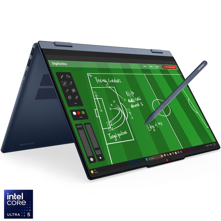 Laptop Lenovo IdeaPad 5 2-in-1 15IPH11 cu procesor Intel Core™ Ultra 5 322 pana la 4.4GHz, 15.3" WUXGA, IPS, Touch, 16GB DDR5, 512GB SSD, Intel® Graphics, No OS, Cosmic Blue, 3y Courier or Carry-in