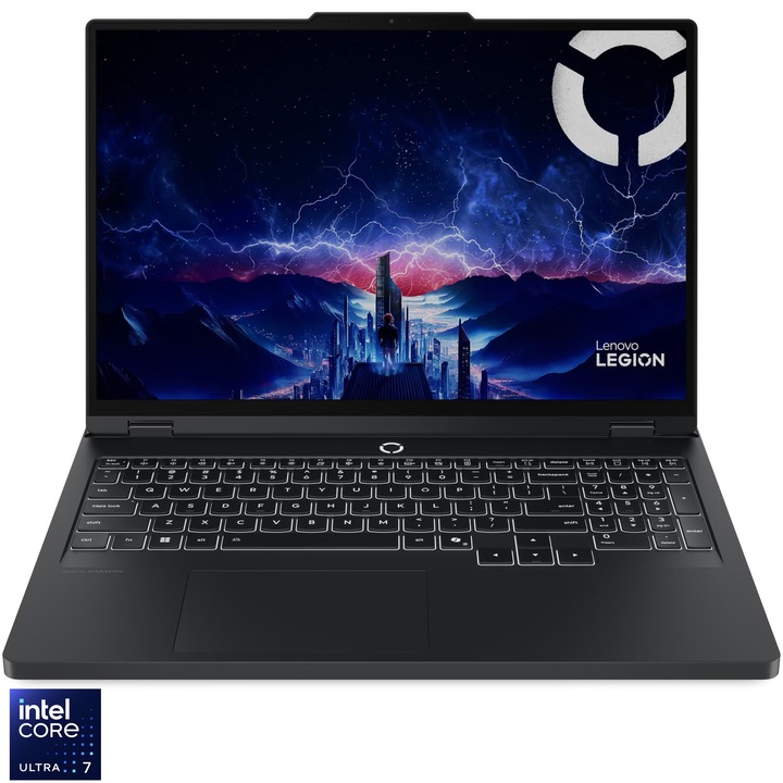 Laptop Gaming Lenovo Legion Pro 5 16IAX10H cu procesor Intel Core™ Ultra 7 251HX pana la 5.1GHz, 16" WQXGA, OLED, 240Hz, 32GB DDR5, 1TB SSD, NVIDIA GeForce RTX™ 5070 Ti 12GB GDDR7, No OS, Eclipse Black, 3Y on-site Premium Care