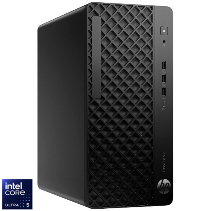 Настолен компютър HP ProDesk 4 G1i Tower, Intel® Core™ Ultra 5 225 до 4.9GHz, 16GB DDR5, 1TB SSD, Intel® Graphics, Windows 11 Pro, Black