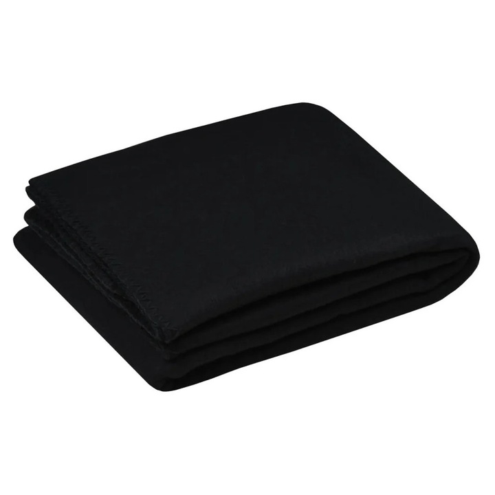 Patura Carlton 125x150cm, MoftX, Culoare Negru, 100% Poliester
