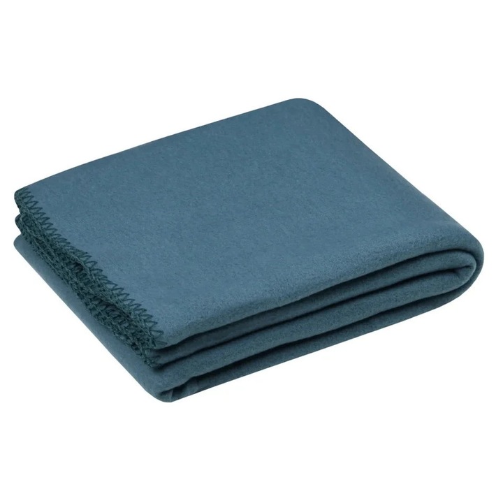 Patura Carlton 125x150cm, MoftX, Culoare Albastru, 100% Poliester