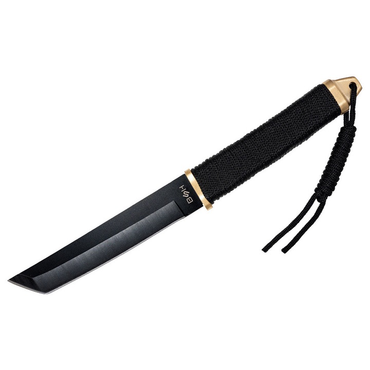 Japán Tanto kés vadászathoz, kempingezéshez, túléléshez és outdoor tevékenységekhez BSH Adventure, fix Full Tang penge 15 cm, kés hossza 29 cm, 440 rozsdamentes acél, fonott markolat, Cordura tok