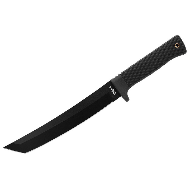BSH Adventure Tanto japán kés outdoor, vadász és túlélő célokra, fekete fix penge 20 cm, hossz 32.5 cm 440 rozsdamentes acél, vastagság 5 mm, csúszásmentes markolat, Cordura tok