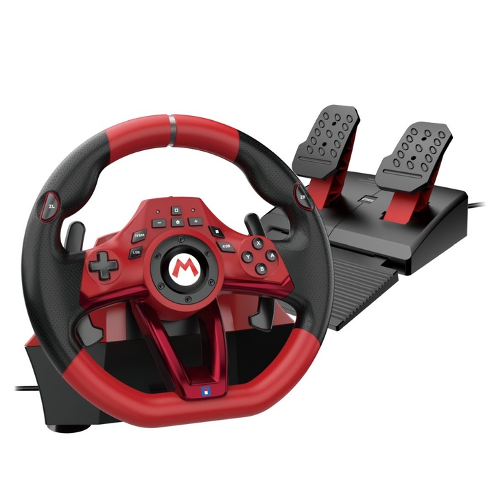 Комплект волан, Hori Racing Wheel Pro Deluxe, 11-инчов, Nintendo Switch 2, PC, Mario Kart Edition