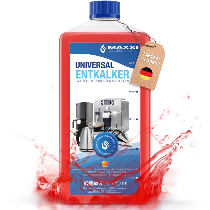 Maxxi Clean Univerzális Folyékony Vízkőoldó Koncentrátum Színindikátorral, 750ml