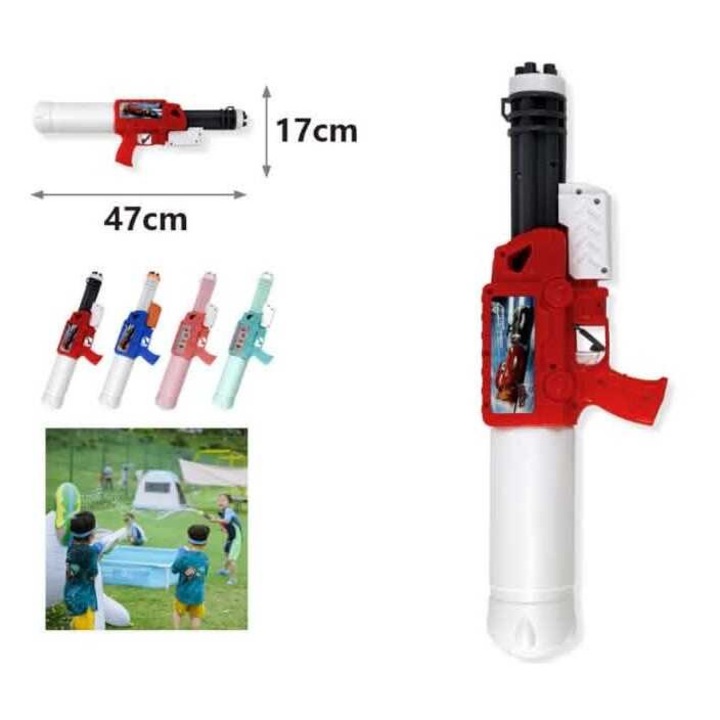 Nagy hatótávolságú húzós vízipisztoly gépkarabély játék 47x17 cm Kmt Style KTM