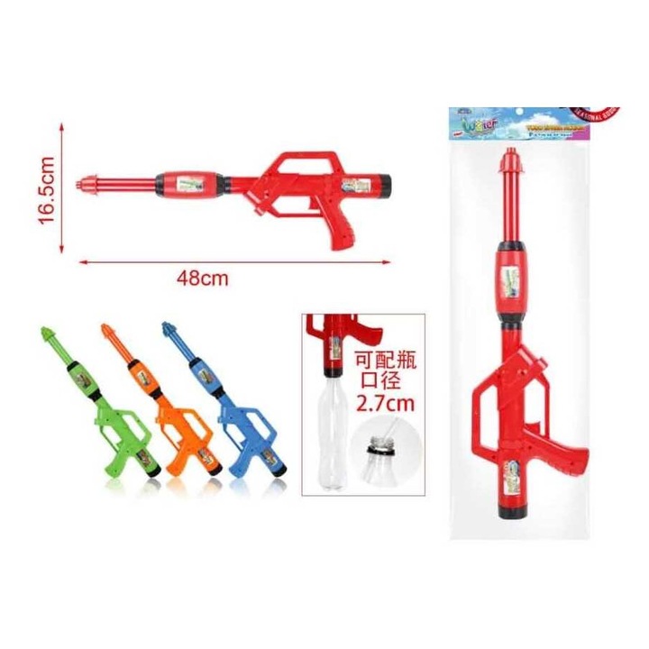 PET palackra szerelhető pumpás vízipuska vízkilövő kerti játék 48x16.5 cm Kmt Style