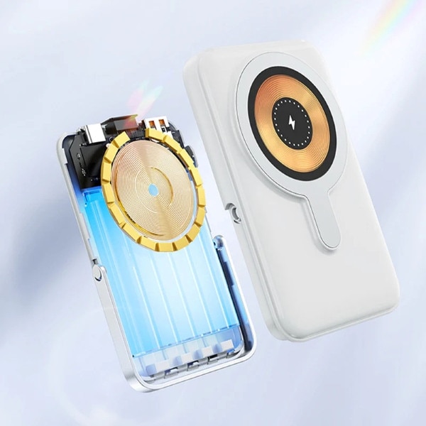 Power bank, baterie externa, magnetica, wireless, 10.000 mAh, 4