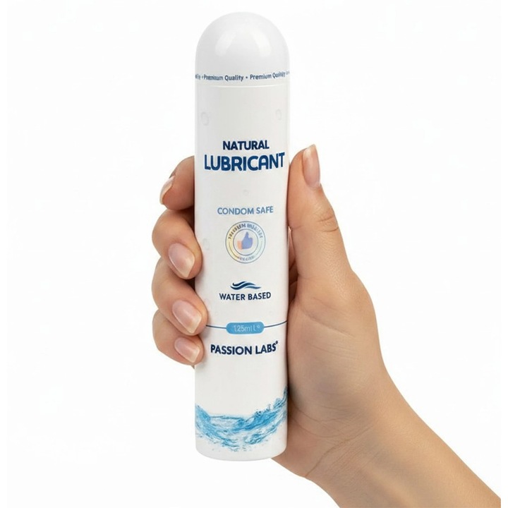 Természetes Vízbázisú Intim Síkosító, Óvszerrel Kompatibilis - Passion Labs - 125 ml