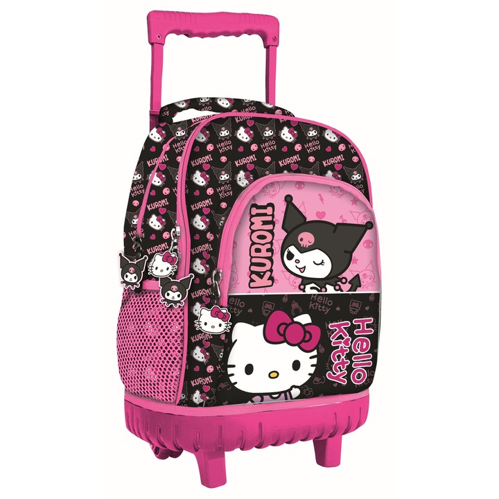 Hello Kitty & Kuromi prémium gurulós iskolatáska, táska 44 cm