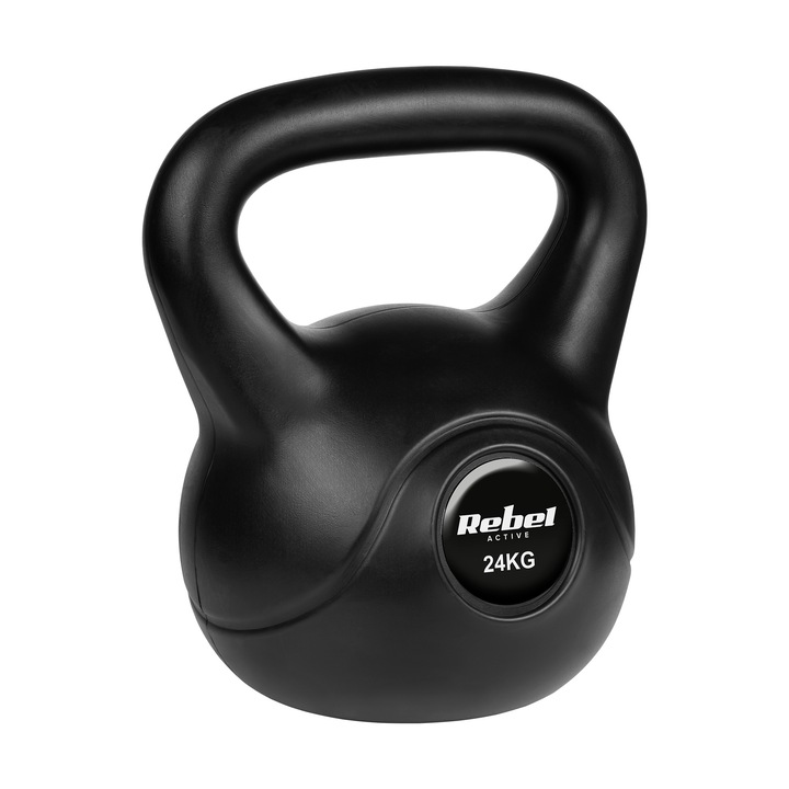 Kettlebell de 24 kg, haltera tip kettlebell, greutate, bila de antrenament pentru muschii abdominali ABS Rebel