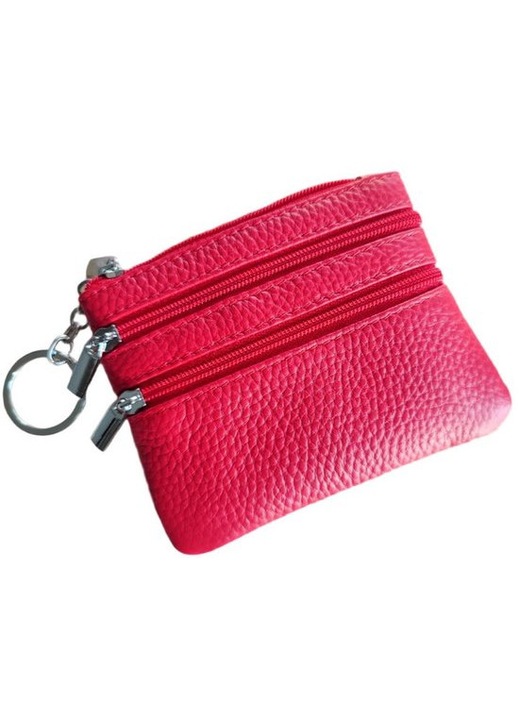 Portofel dama multifunctional cu breloc, buzunar monede, 11x9x0.8cm, negru