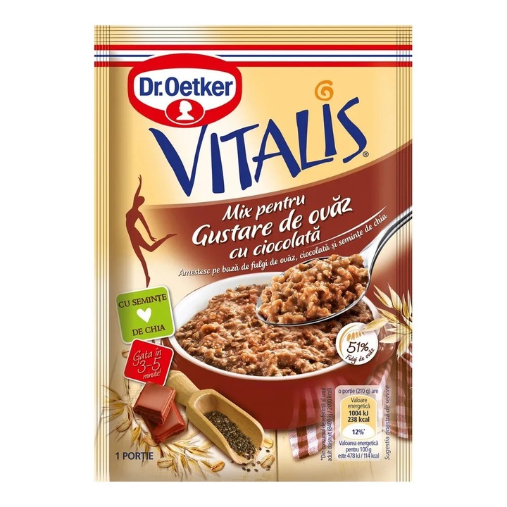 Dr.Oetker Vitalis Zabfalat csokoládéval, 60g