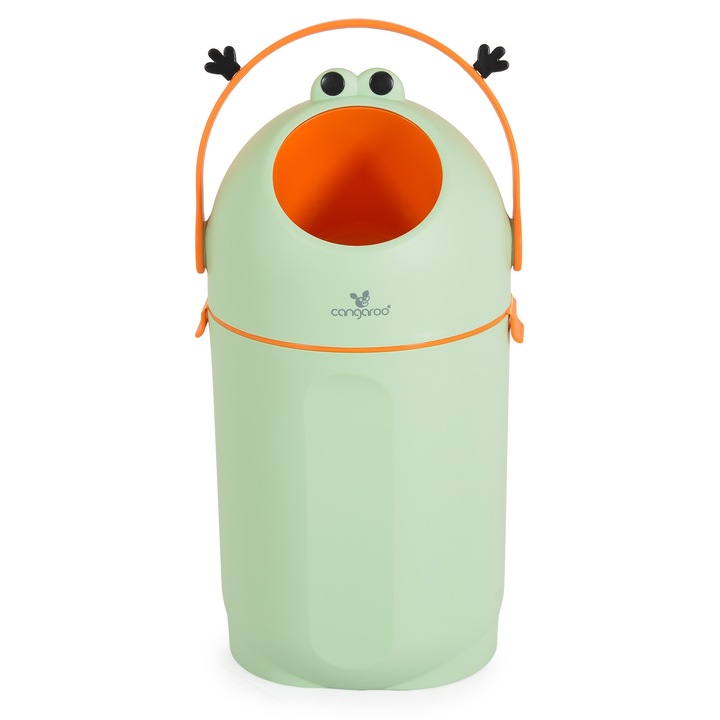 Cos igienic pentru scutece murdare Cangaroo Nubbi, capacitate 16 litri, 50x23x19 cm, Verde