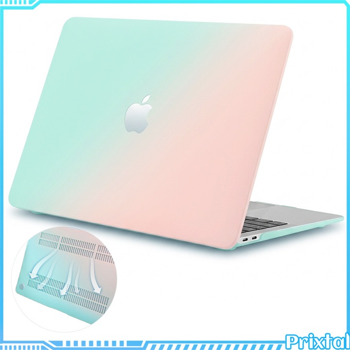 Калъф за MacBook Air 13.3" (модели A1932/A2179/A2337), здрав и издръжлив, устойчив на изпускания, надрасквания и износване, водоустойчив, тънък и лек, с вентилационни отвори, лесен за монтиране, зелено-розов