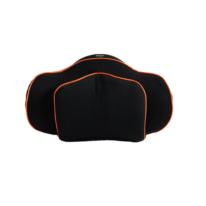 Perna Auto Ergonomica Cervicala, Spuma cu Memorie, Suport Cervical pentru Tetiera Auto, Confort si Sustinere Gat si Umeri, Negru, PriStyle®