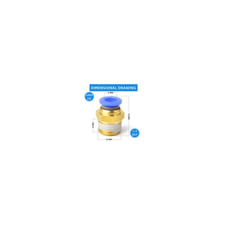 Set 10 cuplaje drepte pneumatice 6mm x 1/4 BSP
