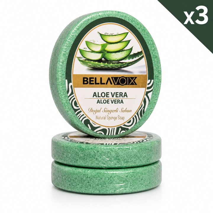 3 db szappan szivaccsal Aloe Vera