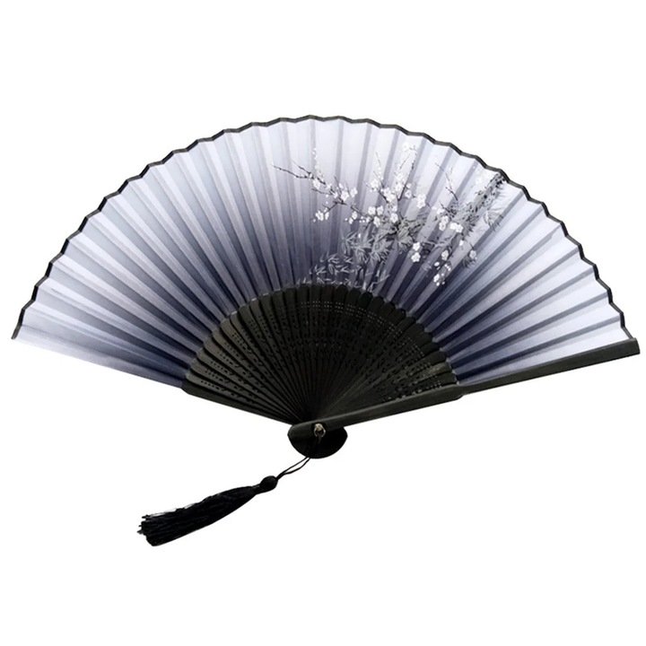 Evantai pliabil bambus si matase 21cm, decorativ, pentru femei