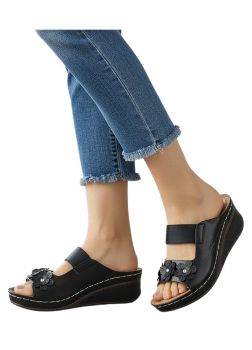 Platform papucs X22-726 127688, Fekete, 35