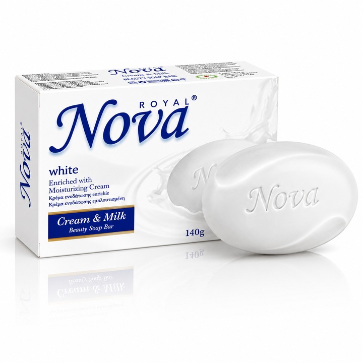 Nova Royal® White Cream & Milk hidratáló krémszappan, 100 g