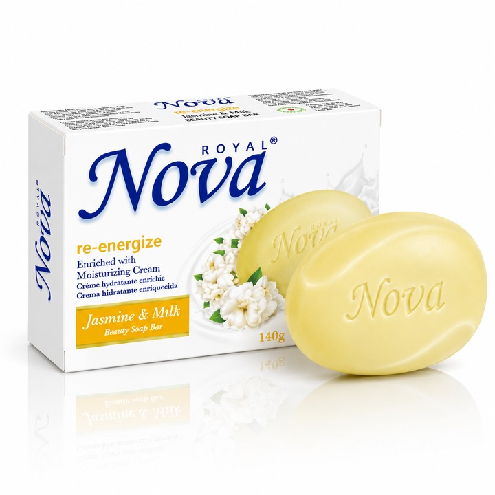 Nova® Hidratáló krémszappan jázminnal és tejjel, 100 g