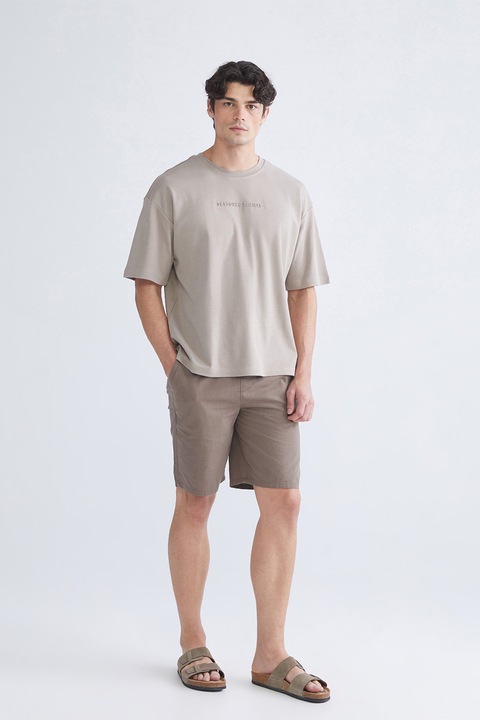 LC WAIKIKI, Pantaloni scurti din bumbac cu buzunare oblice frontale, Maro deschis, 30