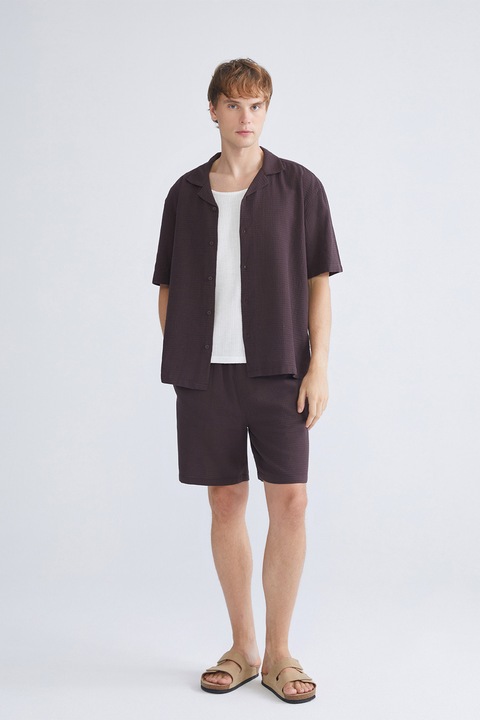 LC WAIKIKI, Pantaloni scurti relaxed fit din bumbac, Maro inchis, 30