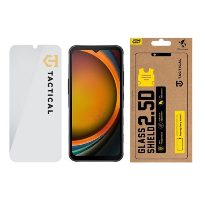 Tactical glass shield 2.5d képernyővédő üveg, 2.5d, 0.33mm, 9h, átlátszó, kompatibilis: Samsung Xcover 7
