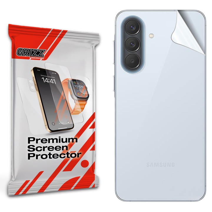 Folie protectie pentru spatele telefonului GrizzGlass SatinSkin compatibila cu Samsung Galaxy A57, Transparent