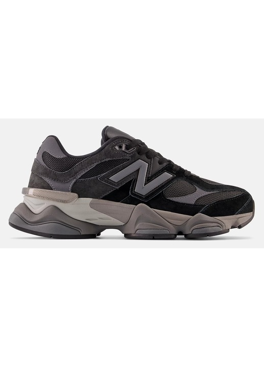 Спортни обувки, New Balance унисекс 9060, от велур и мрежа, дебела подметка, Черно-сиво, 40.5EU