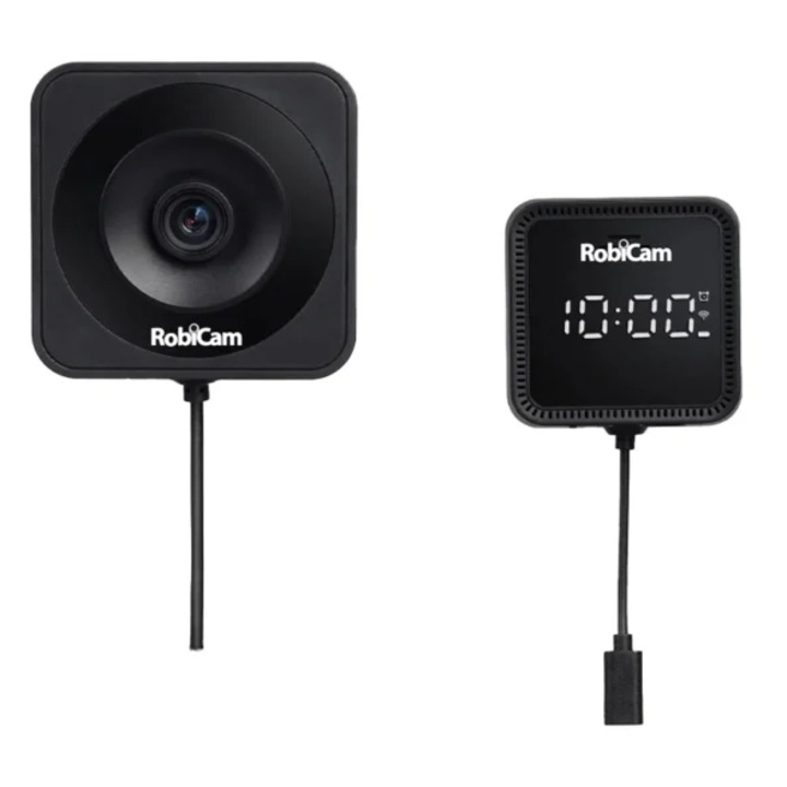 RobiCam C15 Window WiFi Камера за Прозорец 3MP, Нощно Виждане през Стъкло, Магнитен Монтаж, Часовник Дисплей, Двупосочен Звук, Детекция на Движение, 2.4GHz и 5GHz