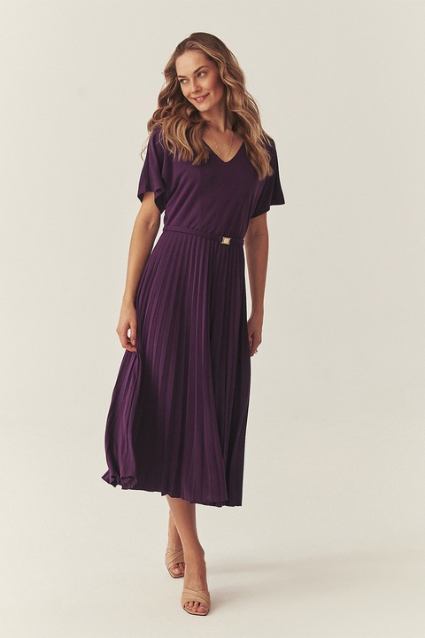 Tatuum, Rochie lejera din amestec de modal cu cordon in talie, Deep Purple