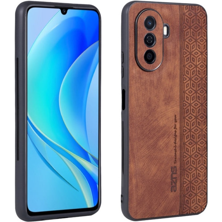 Dombornyomott tok Huawei Nova Y70-hez - Barna