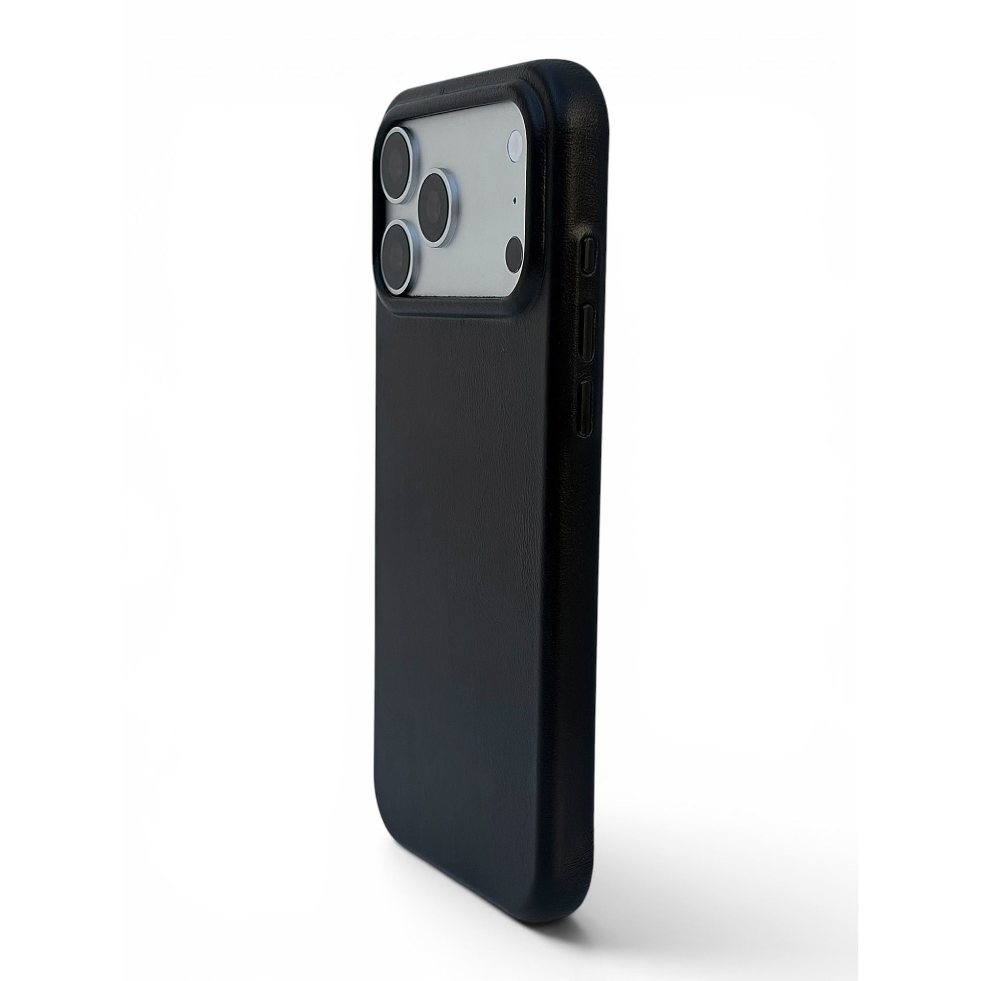 Husa din Piele Naturala Full-Grain pentru iPhone 17 Pro Max - Onyx Black - compatibila Magsafe