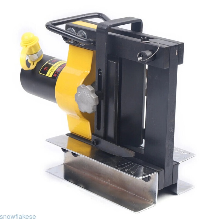 Sín hajlító, Hidraulikus 16 tonna, Kapacitás 150 mm, Hajlítás 90–180°, Rézhez/alumíniumhoz/acélhoz, Elektromos kapcsolószekrényekhez, Fekete/Sárga