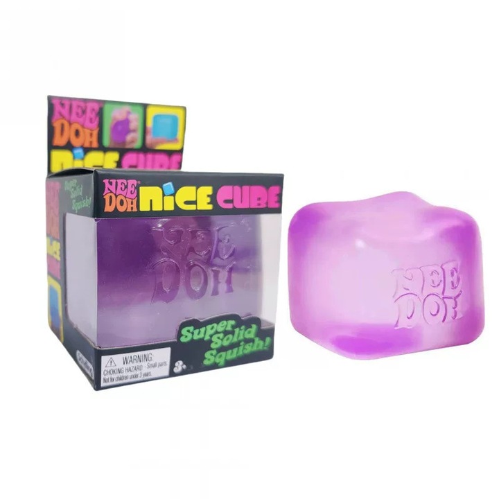 Nee Doh Nice Cube Squishy Játék, Puha Fidget Kocka Lila, Szenzoros Játék Stressz- és Szorongásoldásra Gyermekeknek és Felnőtteknek, Hordozható Kézi Nyomkodós Játék Ajándék