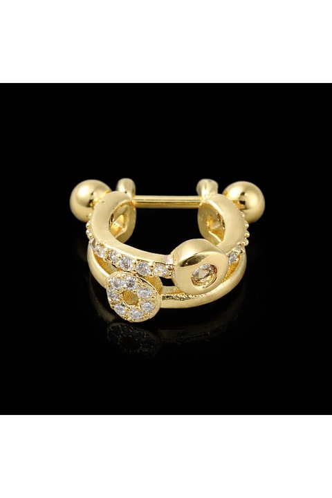 18K aranyozott orr piercing karika, dekoratív gyűrű modell