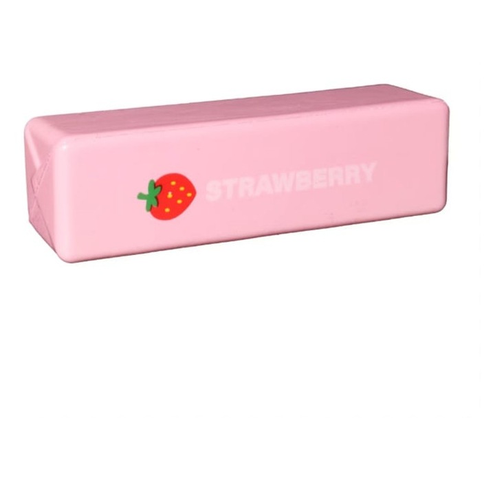 Jucarie antistres, Butter Squishy, Capsuna, design realist, textura moale, roz