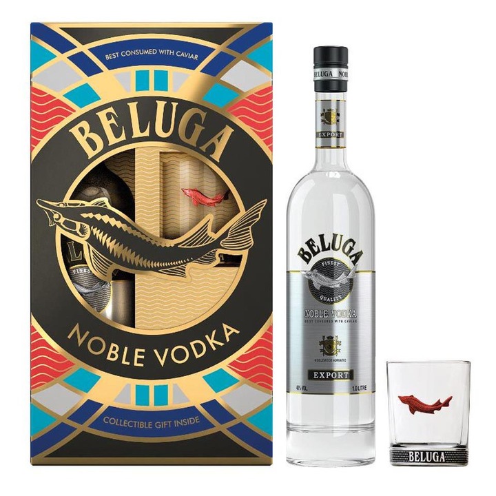 Vodca Beluga cu 1 Pahar 40% 1L