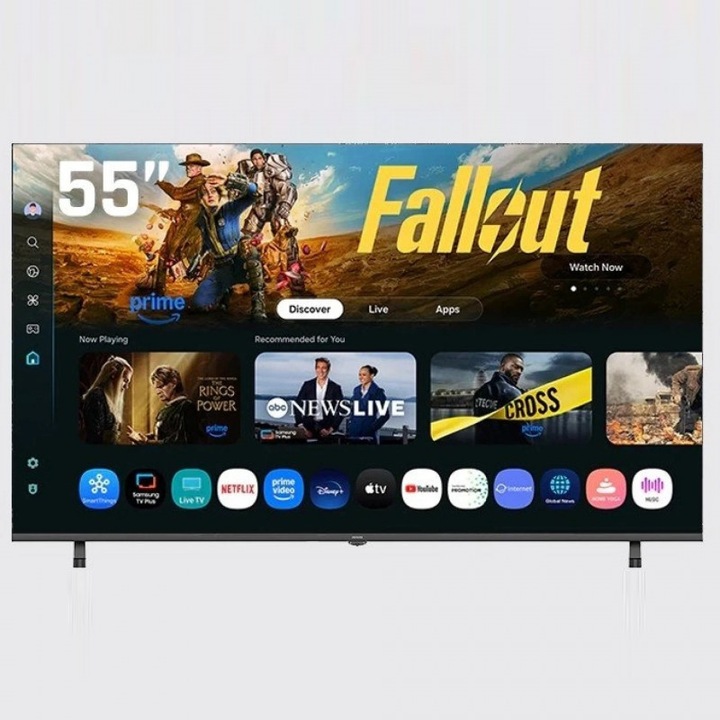 Smart televizor AIWA TS-551N, 55″ (139 cm), 4K Ultra HD 3840 × 2160, Clasa F, DLED, Wi-Fi, Bluetooth, TizenOS, Negru