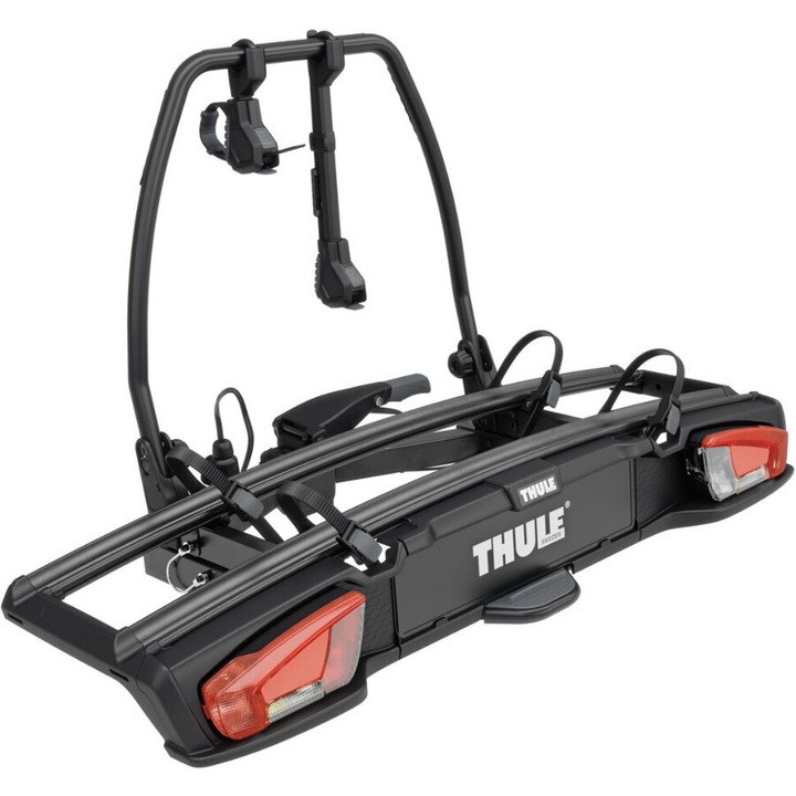 Suport pentru 2 biciclete, Thule VeloSpace 3, cu prindere pe carligul de remorcare, Negru