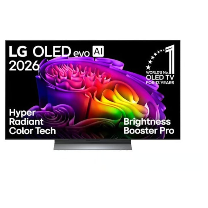 Televizor LG OLED83G68LW evo AI G6 4K, 210 cm, 4K UHD, HDR, Smart TV, control vocal (Google Assistant), Dolby Atmos, 120 Hz, WebOS 26, suport inclus
