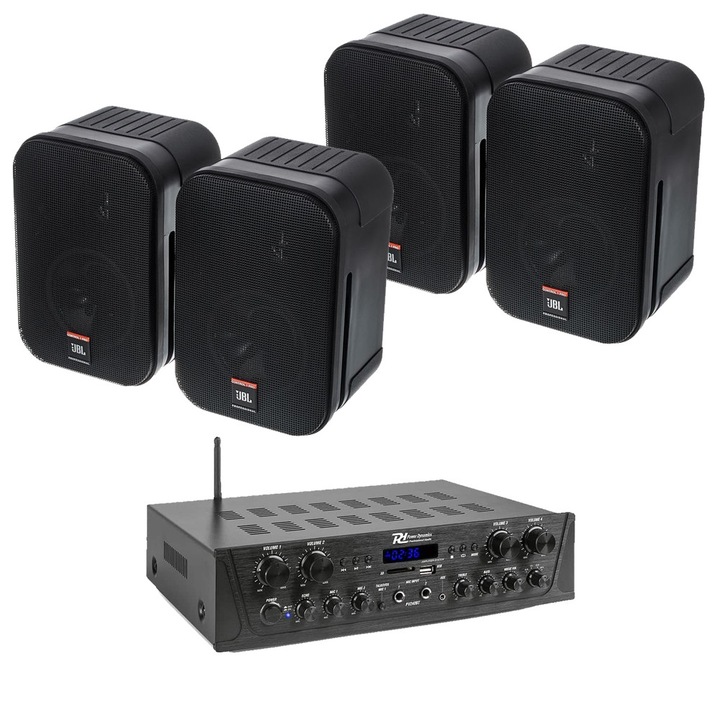 Sistem Audio 4 Boxe Jbl Control 1 Pro + Amplificator Bluetooth, Fm, Usb