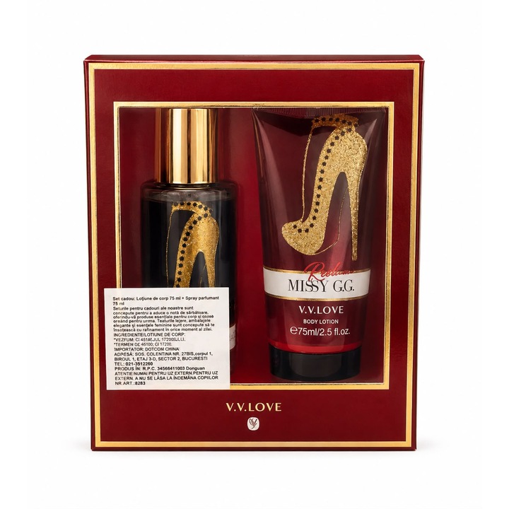Ajándék szett testpermet 75ml + testápoló 75ml Missy G.G. Red, V.V. Love