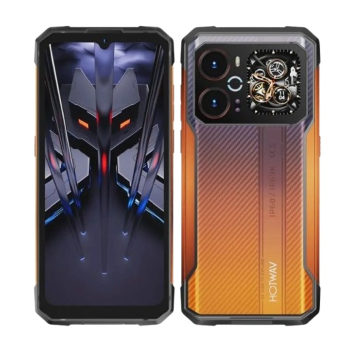 Telefon Mobil HOTWAV Cyber 18, Narancssárga, 20GB RAM, 256GB, 6.75", 120Hz