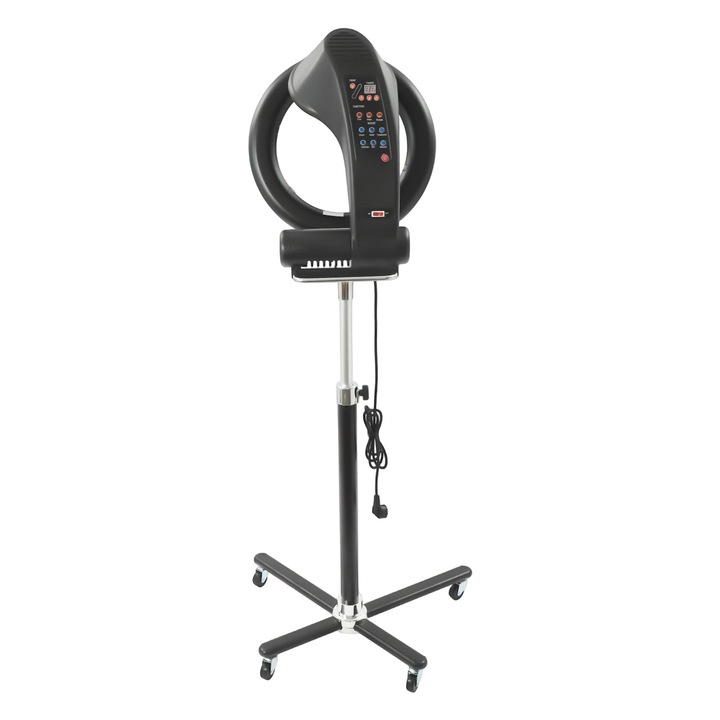 Uscator de par cu infrarosu, Uscator cu casca profesional de salon, 1000 W, 6 moduri, Inaltime si temperatura reglabile, 220 V, Stecar UE, Negru